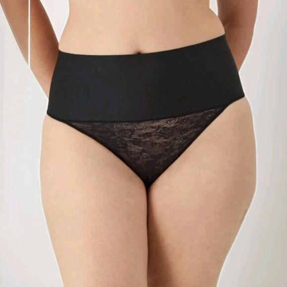 Maidenform Womens Shaping Thong Underware 3XL Black Waistband Cool Comfort - Picture 2 of 8